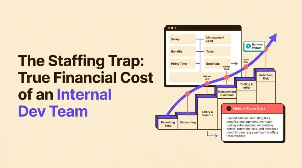 Founder comparing internal development team cost with white-label app platform pricing