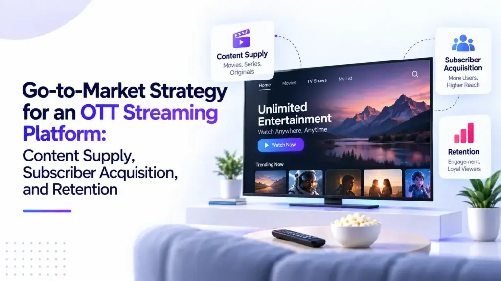 Go-to-market strategy for an OTT streaming platform focused on content supply, subscriber acquisition, and retention