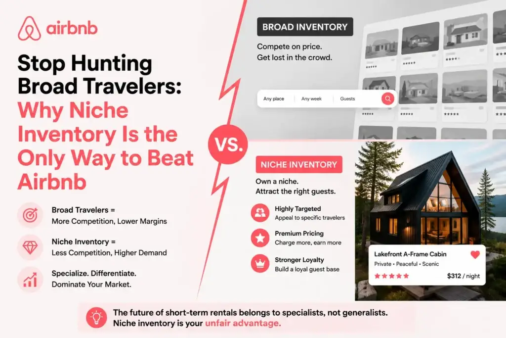Founder strategy for building a niche vacation rental marketplace instead of a broad Airbnb competitor