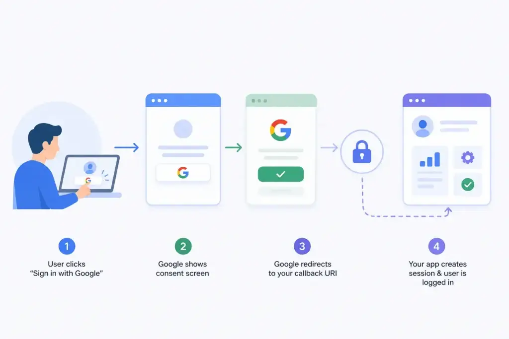 Reconnecting Broken OAuth in Cursor Builds: A Step-by-Step Rescue 1 OAuth redirect flow showing user login through Google or Apple callback to the app