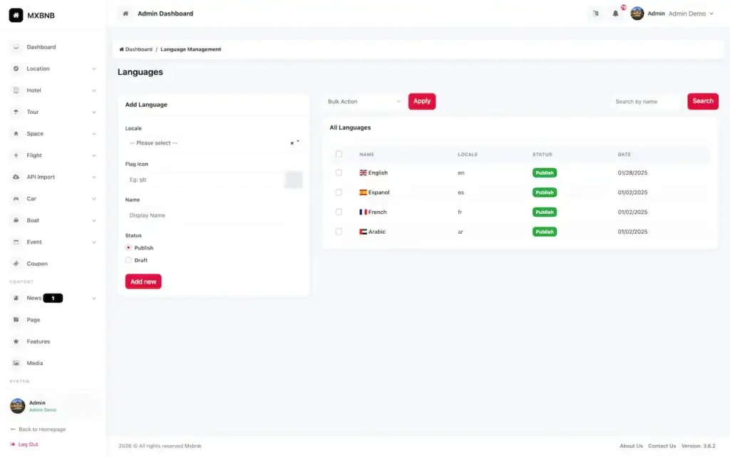 Airbnb Clone 39 Airbnb Clone Admin Language Management