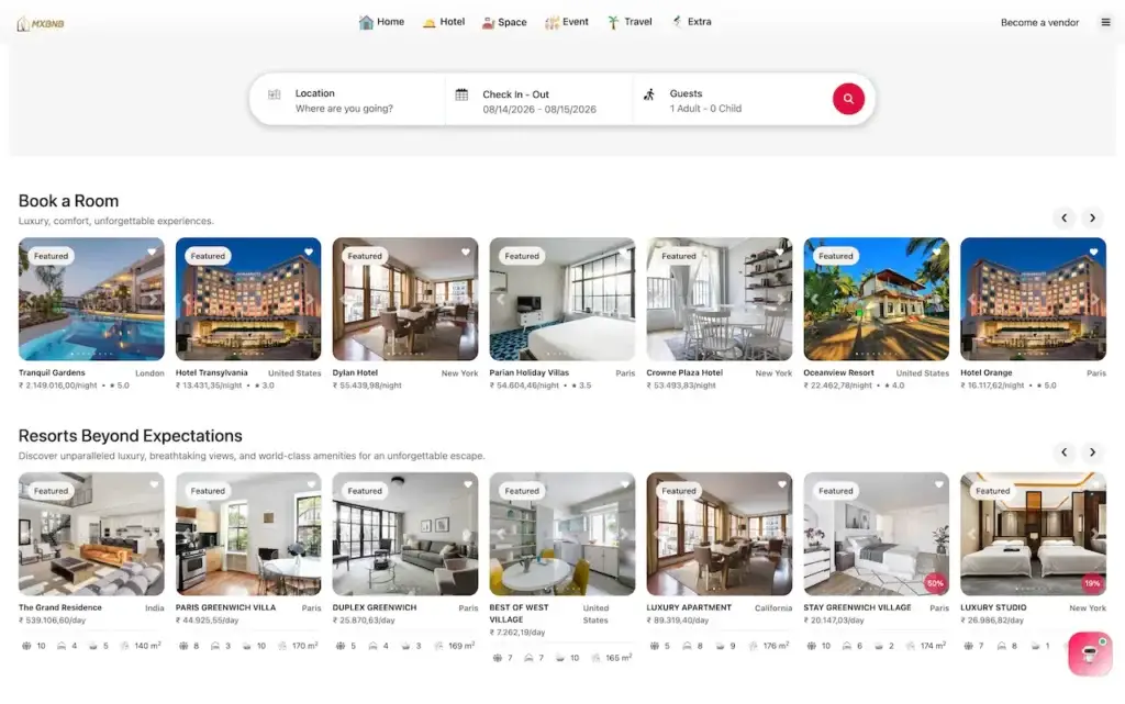 Airbnb Clone 43 Airbnb Clone Property Search and Room Results