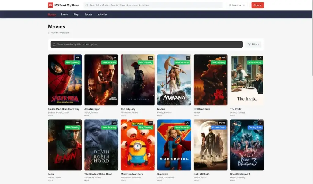 Bookmyshow Clone 31 MXBookMyShow-Movies-Events-Activities-More-08-03-2026_01_22_PM