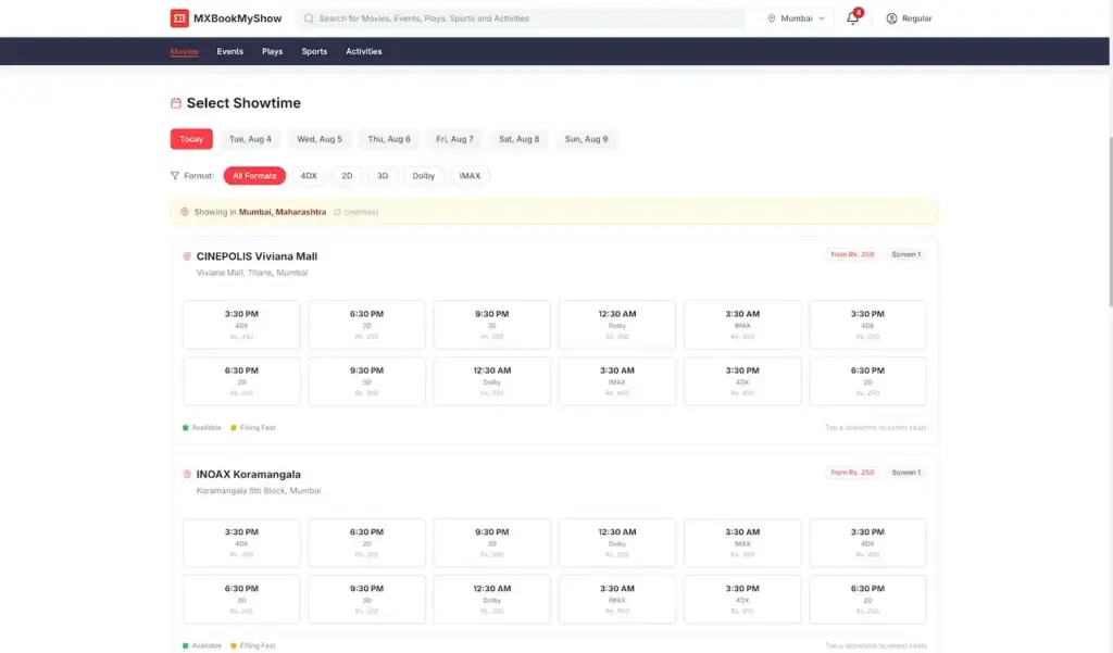 Bookmyshow Clone 25 MXBookMyShow-Movies-Events-Activities-More-08-03-2026_01_24_PM