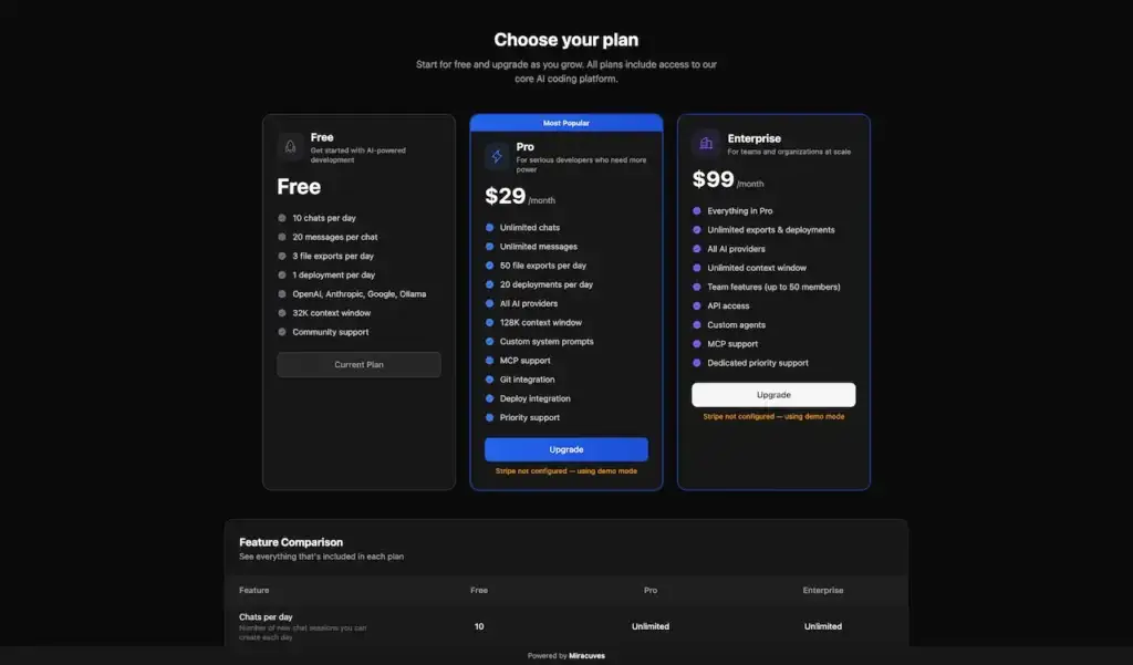Bolt.new Clone 11 Pricing-MXBolt-08-01-2026_09_11_PM