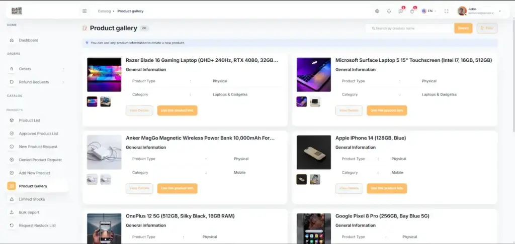 Noon Clone 69 Amazon Clone Vendor Product Catalog