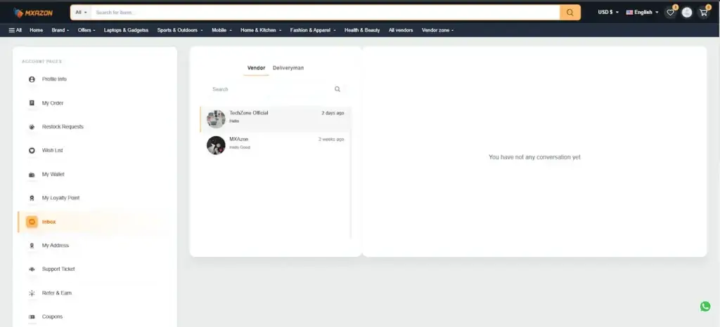 Noon Clone 61 Amazon Clone Customer Support Inbox