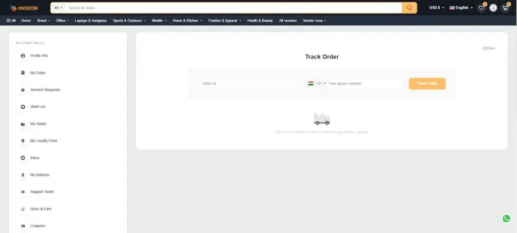 Noon Clone 59 Amazon Clone Web Order Tracking