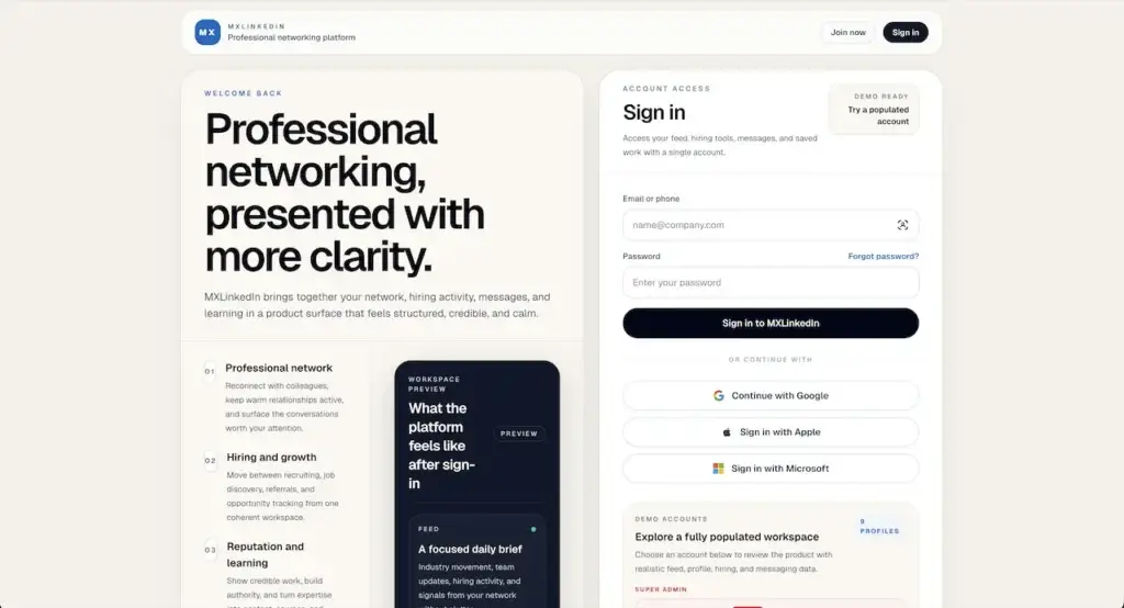 LinkedIn Clone 40 LinkedIn Clone Web Sign-In and Registration
