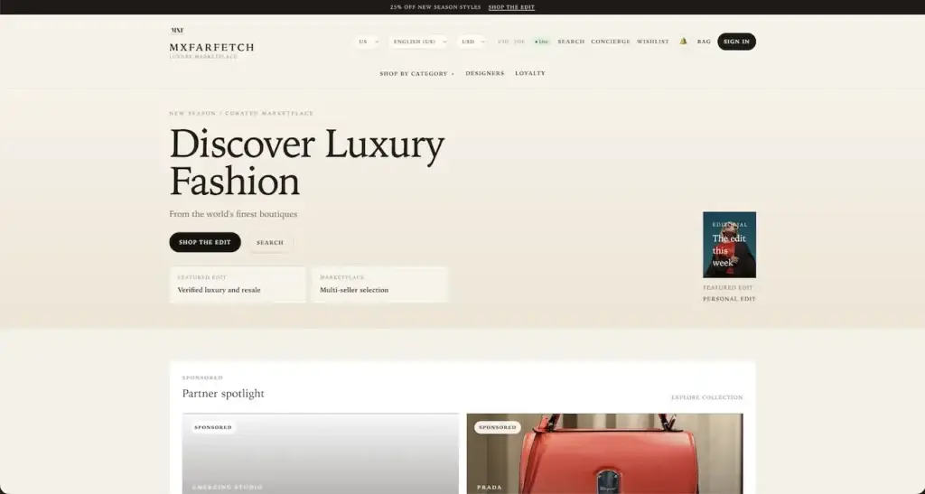 Farfetch Clone 42 Farfetch Clone Luxury Fashion Storefront