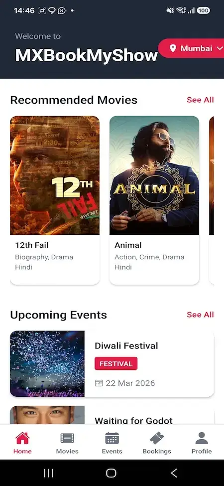 Bookmyshow Clone 21 Screenshot 20260803 144656 MXBookMyShow