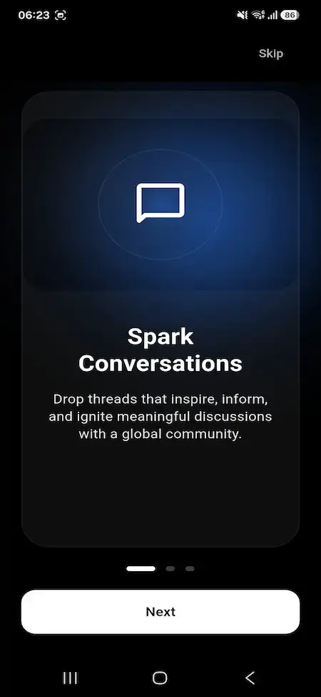 Threads Clone 16 Threads clone onboarding introducing thread publishing and global conversations