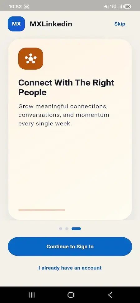 LinkedIn Clone 26 LinkedIn Clone Mobile Connection Discovery Onboarding