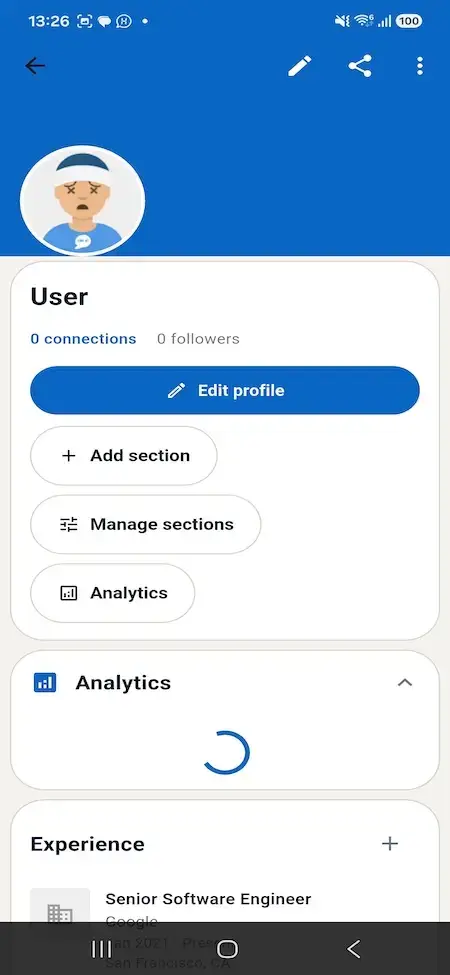 LinkedIn Clone 16 LinkedIn Clone Mobile Profile Management