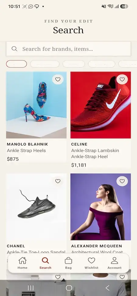 Farfetch Clone 24 Farfetch Clone Mobile Product Search Results