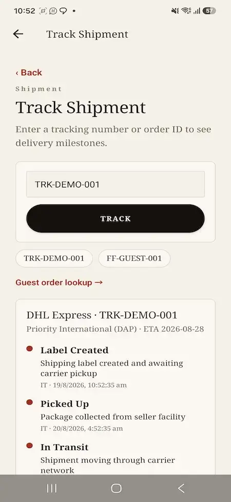 Farfetch Clone 16 Farfetch Clone Mobile Shipment Tracking
