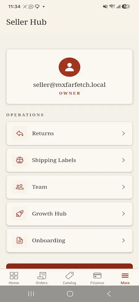 Farfetch Clone 32 Farfetch Clone Seller Account and Operations Menu