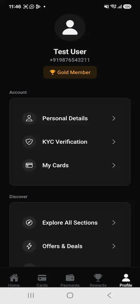 Cred Clone 19 Cred Clone Mobile Profile and Account Menu