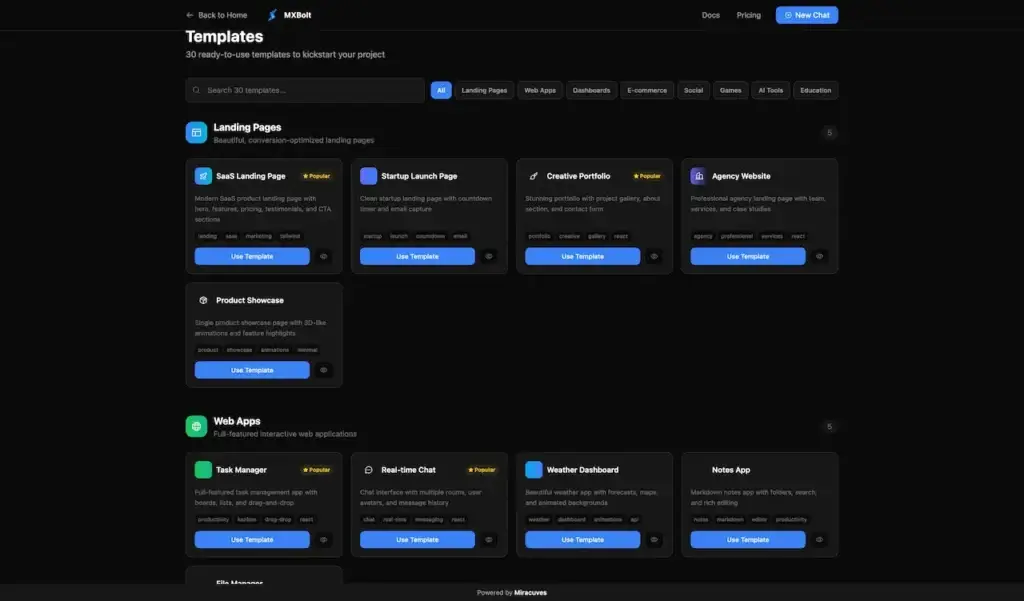 Bolt.new Clone 10 Templates-MXBolt-08-01-2026_09_11_PM