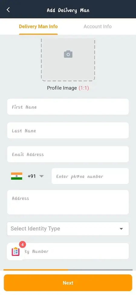 Noon Clone 36 Amazon Clone Seller Add Delivery Staff Form