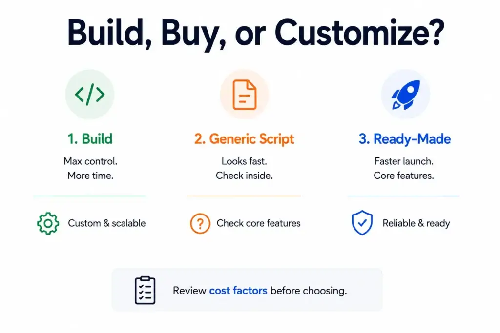 How Does a Sports Betting Platform Manage Odds, Markets, Bets, and Payouts in Real Time? 2 Build, buy, or customize a Sports Betting Platform Management by comparing custom development, generic scripts, and ready-made solutions.