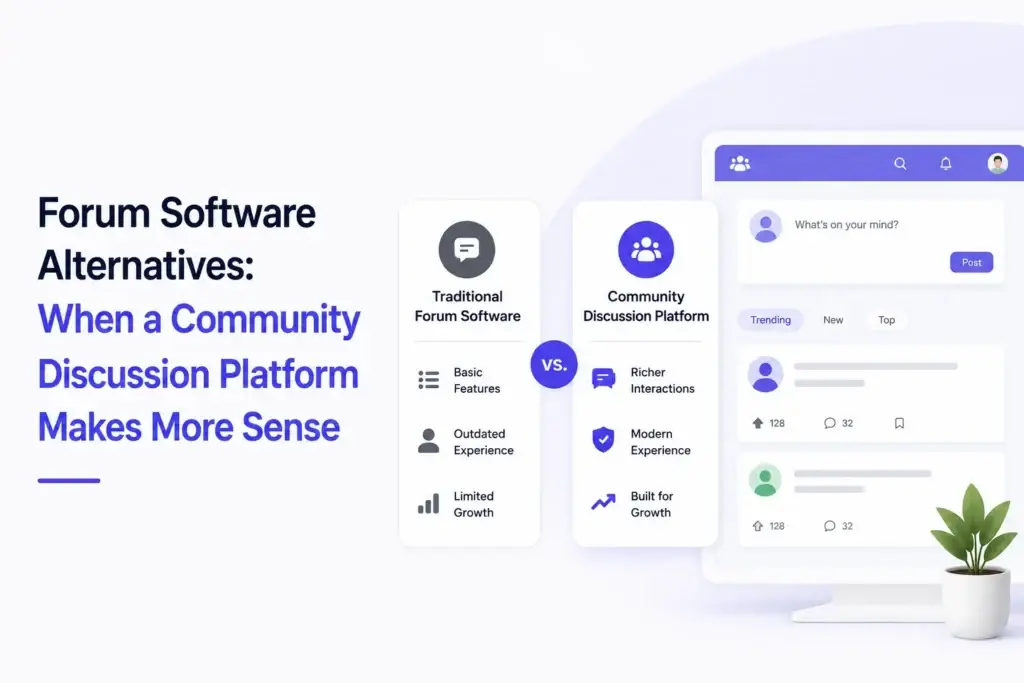 Forum software alternatives comparing traditional forums with modern community discussion platforms for better interaction, engagement, and growth