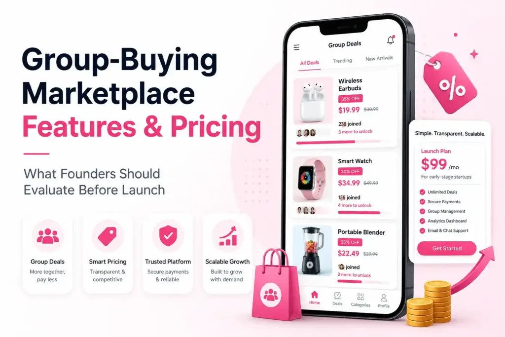 Group-buying marketplace features and pricing guide for founders evaluating group deals, smart pricing, secure payments, and scalable growth