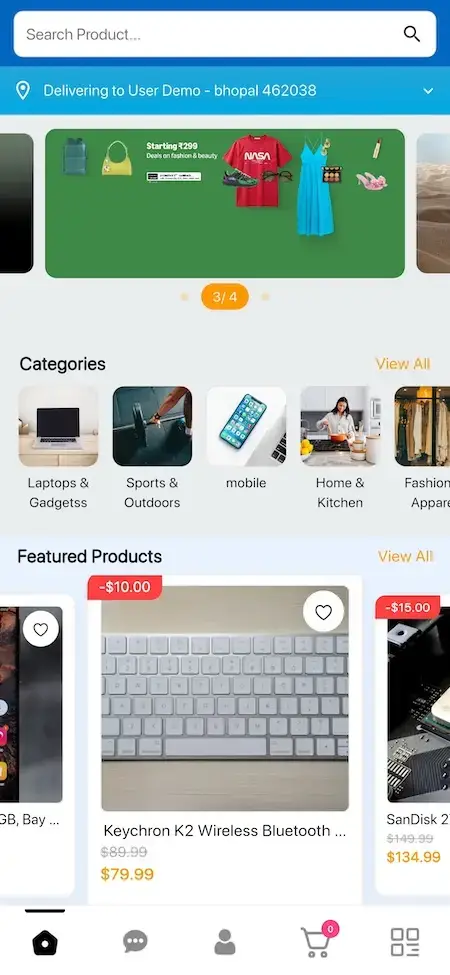Noon Clone 24 Amazon Clone Mobile Storefront and Featured Products