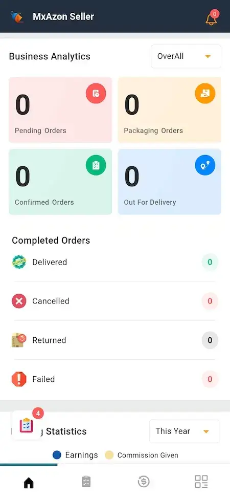 Noon Clone 34 Amazon Clone Seller Mobile Business Dashboard