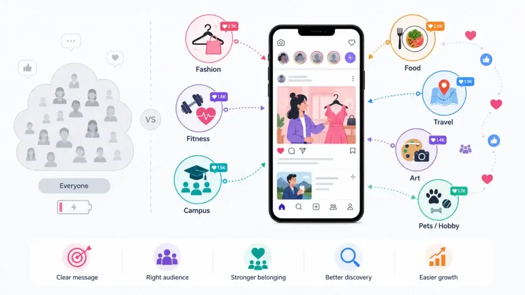 Best Marketing Strategies to Grow an Instagram Clone Social Media App 1 Instagram clone niche marketing strategy for fashion, fitness, food, travel, art, campus, and hobby communities