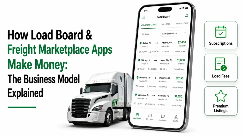 How load board and freight marketplace apps make money through subscriptions, load fees, and premium listings