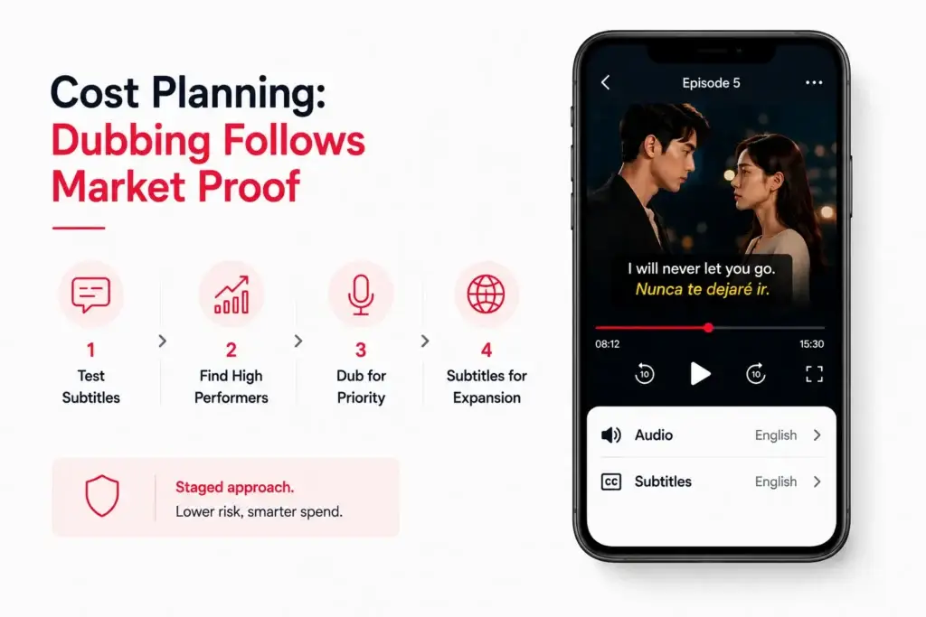 Subtitles vs Dubbing: Which Localization Strategy Works Better for a Microdrama Streaming Platform? 2 Microdrama dubbing cost planning strategy based on market proof, subtitle testing, audience performance, and priority market expansion.