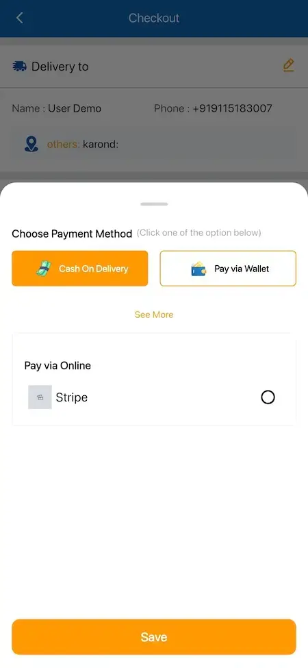Noon Clone 21 Amazon Clone Mobile Payment Method Selection