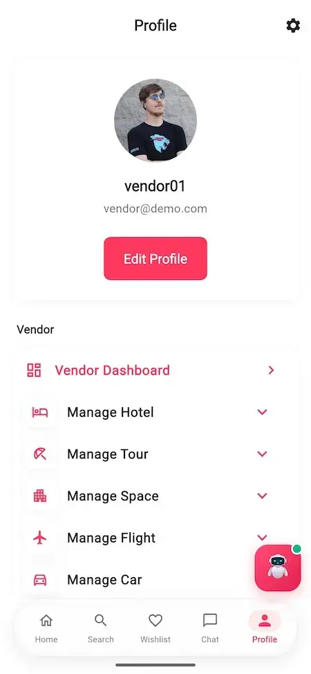 Airbnb Clone 29 Airbnb Clone Vendor Profile and Management Menu