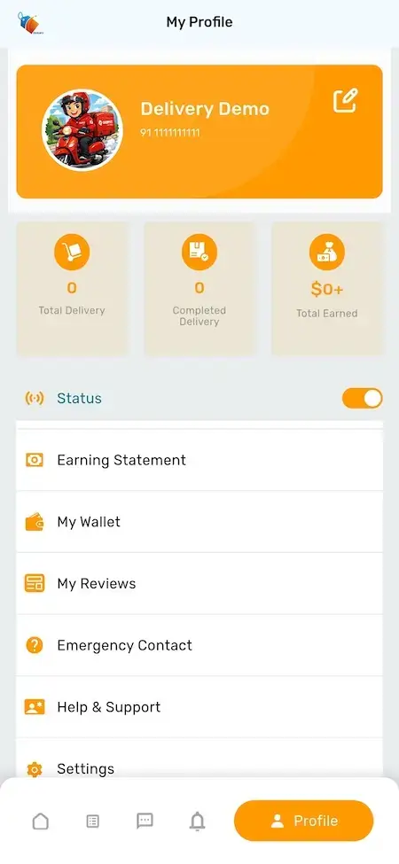 Noon Clone 41 Amazon Clone Delivery Staff Profile