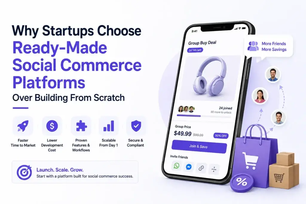 Why startups choose ready-made social commerce platforms for faster launches, lower costs, proven features, scalability, and security