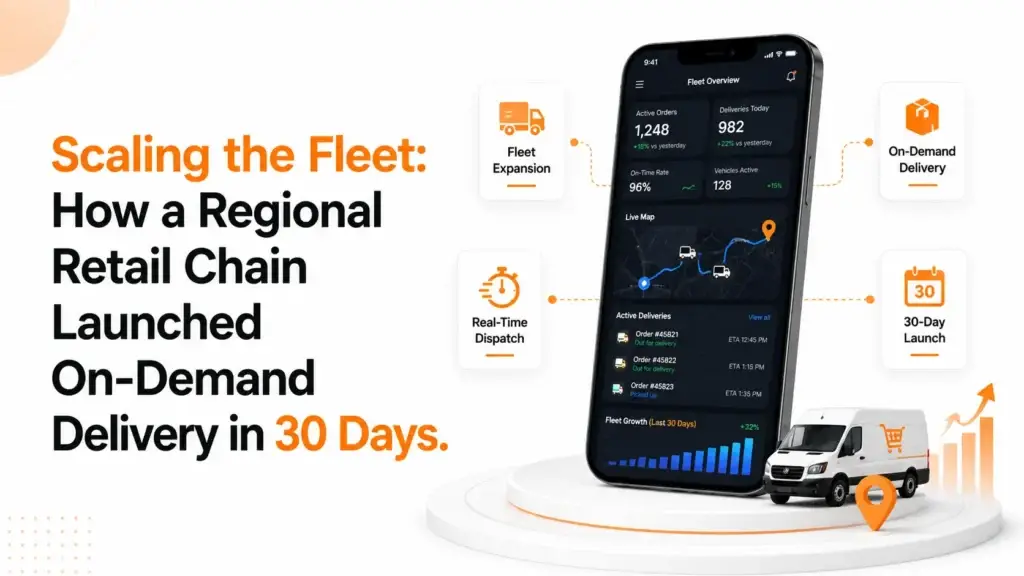 Regional retail chain launching on-demand delivery in 30 days with fleet expansion and real-time dispatch