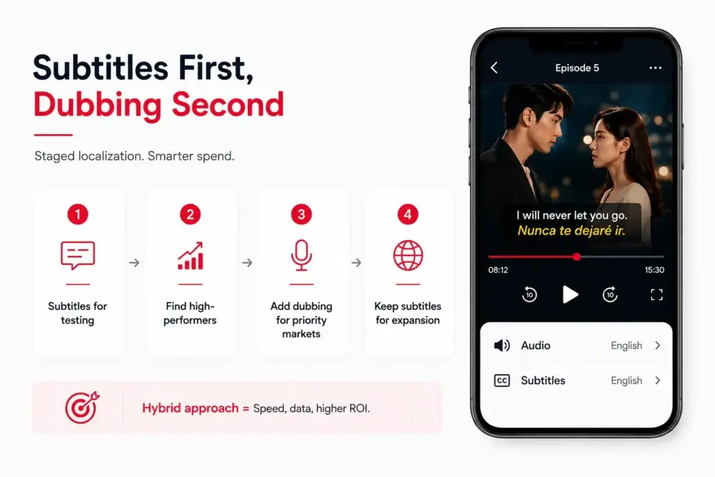 Subtitles vs Dubbing: Which Localization Strategy Works Better for a Microdrama Streaming Platform? 1 Microdrama localization strategy using subtitles first, dubbing second, and expanding successful content across priority markets.