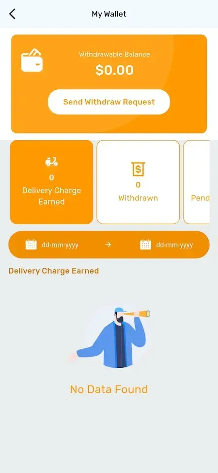 Noon Clone 38 Amazon Clone Delivery Staff Wallet