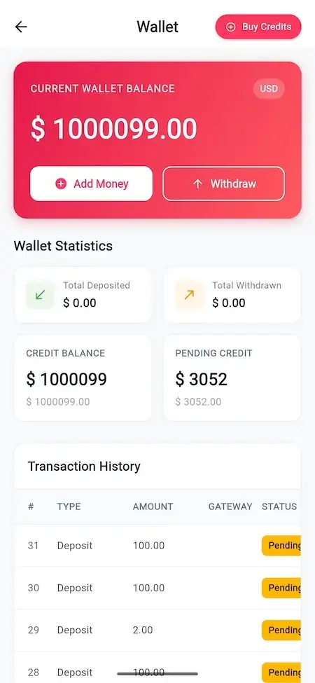 Airbnb Clone 27 Airbnb Clone Vendor Wallet and Transactions