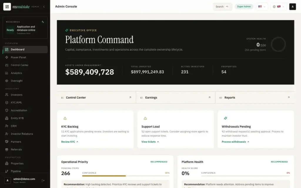 White Label Real Estate Crowdfunding Platform 45 01-dashboard