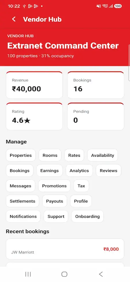 Expedia Clone 42 01 vendor dashboard