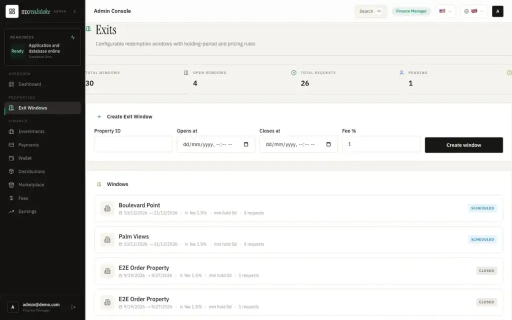 White Label Real Estate Crowdfunding Platform 60 02-exits