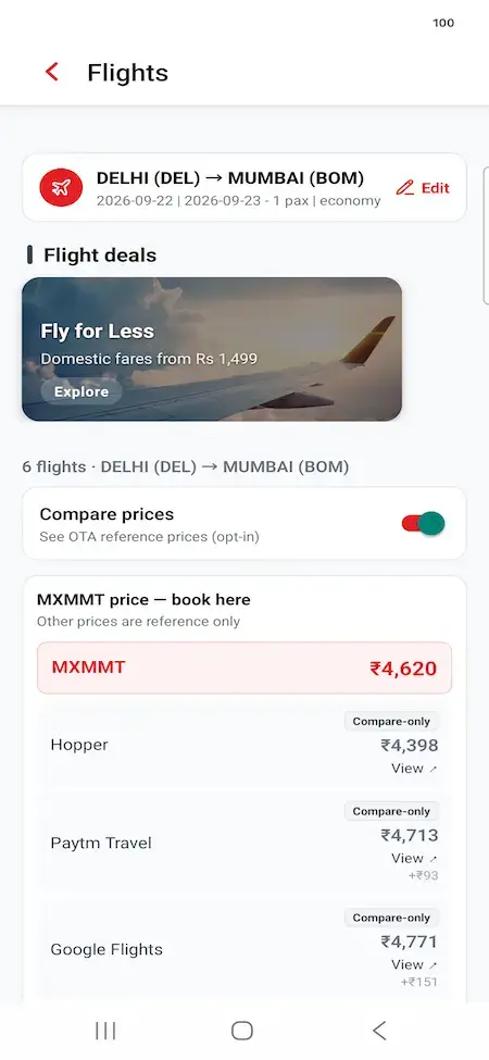 Expedia Clone 22 02 flight search results