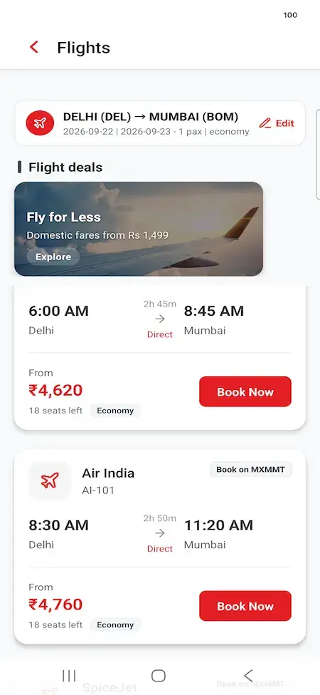 Expedia Clone 21 03 flight cards