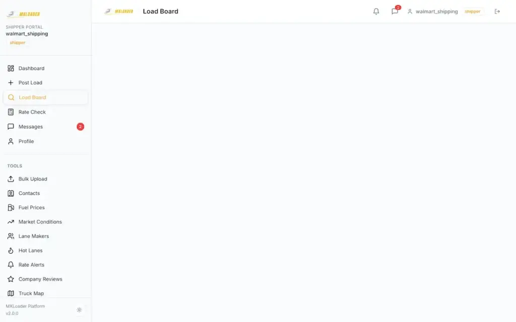 White Label Load Board Software 56 DAT load board shipper freight-management page for posted and active loads