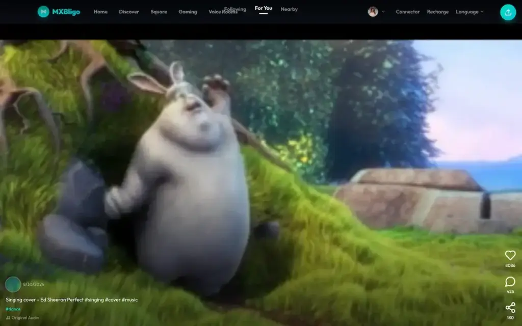 White Label Live Streaming App 28 Bigo Live clone short-video player with reactions, comments, sharing, and creator details