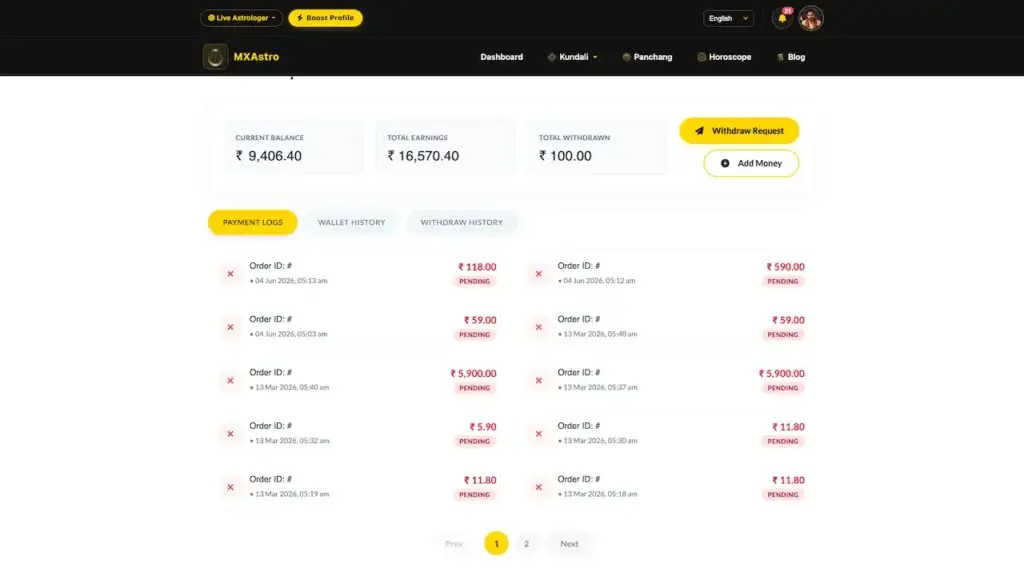 AstroSage Clone 57 04-Wallet-Earnings
