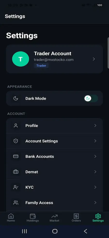 Groww Clone 29 06 settings 1