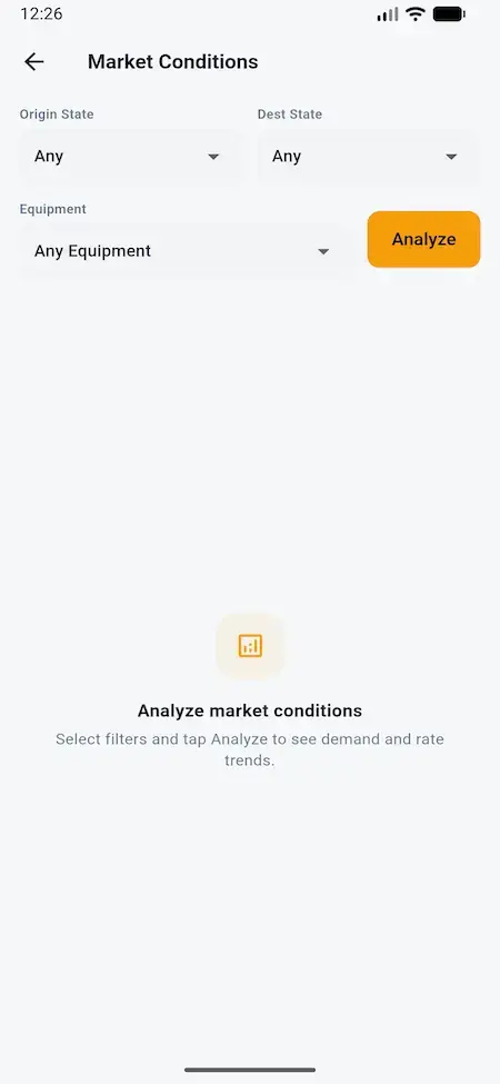 White Label Load Board Software 16 DAT load board shipper mobile market analysis form for lane and equipment selection